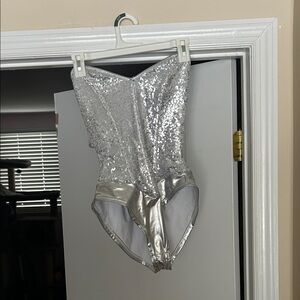 Silver Sequin Bodysuit